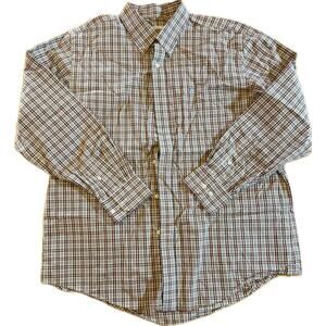 Southern Tide Shirt Mens XL‎ Brown Pink White Plaid Long Sleeve Button-Up118